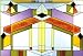 Deco Architectural Geometric Art Glass Panel Wall Window Hanging Suncatcher 14 x 20
