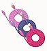 3 Pack 10ft Durable Hi-Speed Braided Flat Noodle Lightning USB SYNC Cable Charger Cord for iPhone 6, 6 Plus, 5, 5C, 5S, iPad 4, iPad Mini, Ipad Air, Air 2, iPod Touch 5th Gen, Nano 7th Gen, Support Latest IOS, 8-pin to USB - (pink, purple, hotpink)