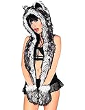 iHeartRaves Husky Rave Spirit Fluffy Furry Hood