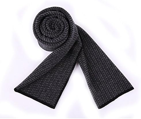 Shenny Winter and Spring, Autumn Upscale Men's Wool Scarf Scarf Classic Business (30-180CM, 9012.Black)