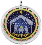 Peggy Karr Handmade Art Glass Christmas Ornament, Nativity
