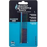 Master Grooming Tools Rainbow Greyhound Combs  -  European-Style Combs for Grooming Dogs - Fine/Coarse, 71/2"