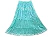 Womans Long Skirts Boho Gypsy Solid Turquoise Fashion Tiered Holiday Beach Wear