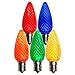 HLO Lighting Set of 25 Multicolor (Red Green Blue Yellow Orange) C9 Faceted LED Christmas Light Bulbs for Indoor & Outdoor Use | Durable Replacement Bulbs