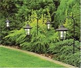 Pack of 4 solar garden coach light lanterns with hooks