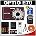 Pentax Optio E70 Digital Camera (Wine Red) + 8GB SD Card + Batteries + Carrying Case + Cameta Bonus Accessory Kit