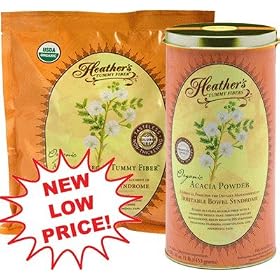 Heather's Tummy Fiber KIT ~ Organic Acacia Senegal CAN AND POUCH for Irritable Bowel Syndrome