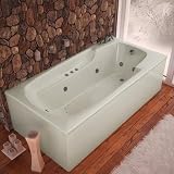 Anguilla 32 x 60 x 23 Rectangular Air and Whirlpool Jetted Bathtub Color/Trim / Tile Flange / Front Skirt / Drain: Bone / Brushed Nickel / Yes / No / Right