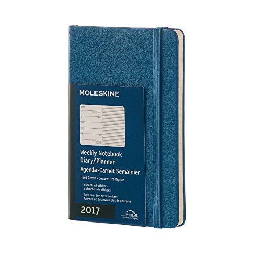 Moleskine 2017 Weekly Notebook, 12M, Pocket, Steel Blue, Hard Cover (3.5 x 5.5)