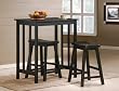 3 Piece Black Finish Table & Saddle Bar Stool Set