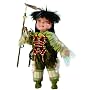 CHUNTA 12" Porcelain Indian w/Spear Doll By Duck House~Retired