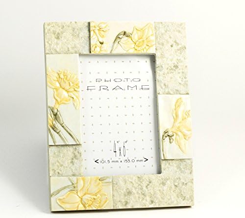 Rustic Flower Deisgn 4x6 Picture Frame in Yellow and Earth Tone Accents 4 X 6