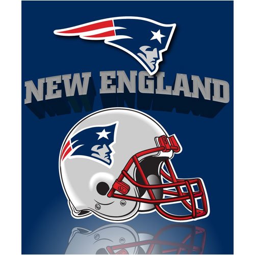 New England Patriots Light Weight Fleece NFL Blanket (Grid Iron) (50x60)