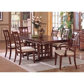 7pc Pallisades Contemporary Solid Wood Dining Table and Chairs Set by visiondecor Furniture