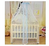 【SCGEHA】 ベビーベッド 蚊帳 ベットに被せるだけの簡単取り付け モスキートネット (ホワイト/ブルー)