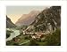 FRAMED - Amsteg from the railway St. Gotthard Railway Switzerland, c. 1890s