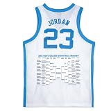 Upper Deck Chicago Bulls Michael Jordan Autographed UNC Home Jersey with Embroidered 1982 NCAA Bracket