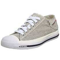 Diesel Women's Exposure Low Lace-up Sneaker,White,7.5 M US
