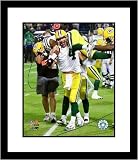 Brett Favre and Greg Jennings Green Bay Packers NFL Record Breaking 421st Touchdown on Shoulders