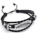 KONOV Mens Leather Wrap Bracelet, Vintage Wing, Fit 7-9 inch, Black Silver