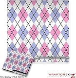 Sony PS3 Slim Skin - Argyle Pink and Blue
