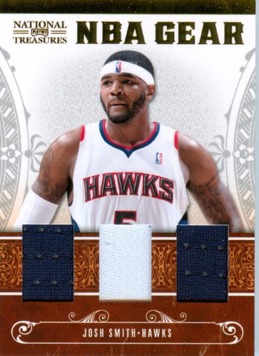 2011 National Treasures Authentic Josh Smith Triple Patch Game Worn Jersey Card
