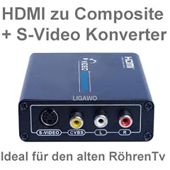 LIGAWO HDMI zu Composite/ S-Video AV Konverter - HDMI Ger�te wie z.B. ATV Apple Tv PS3 Playstation 3 XBOX Receiver DVD Player BlueRay Player an einen �lteren R�hrenfernseher Tv anschlie�en.