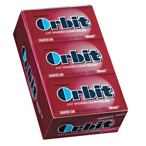 Wrigleys Orbit Sugar Free Chewing Gum, Cinnamint - 14 Pieces / Pack, 12 ea