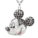 Disney Mickey Mouse Classic Sterling Silver Crystal Pendant Necklace: Disney Jewelry Gift