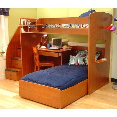 Utica Loft Twin Bunk Bed Knob Color: Nutmeg, Finish: Nutmeg