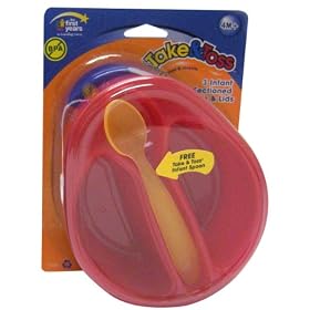 The First Years Take And Toss Infant Section Bowls With Lids, 3 Pack, Colors May Vary