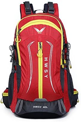 Huwaishuangyi Hiking Bagpacks With Dual Side Compression Straps and Zip Pockets-Red