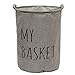 KINGSO Foldable Round Laundry Basket Hamper Storage Bag 50*42cm Gray