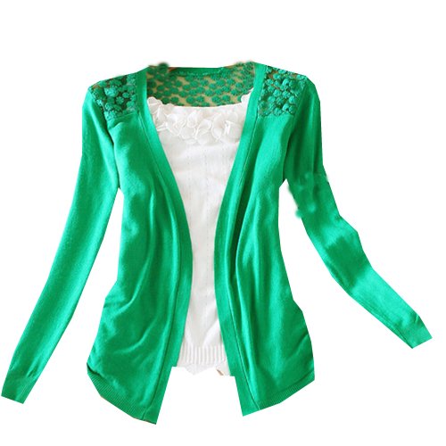 Zeagoo Women's Floral Hollow Thin Knit Cardigan Sweater