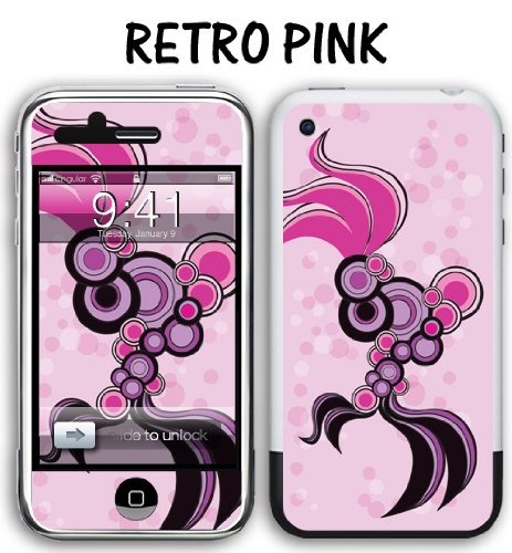 New Apple iPhone Designer Skin Removable Vinyl - Retro Pink