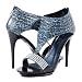 Caroline05 Leopard Rhinestone High Heels BLUE