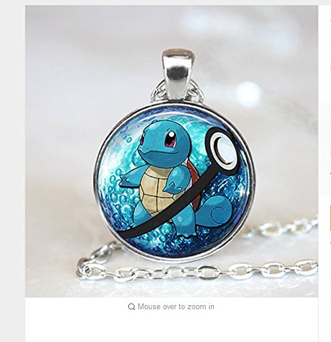 2016 New Anime Jewelry Squirtle Pokeball Necklace Round Pokemon Necklaces & Pendants