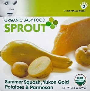 Sprout Organic Baby Food, Summer Squash, Yukon Gold Potatoes and Parmesan, Stage 2, 3.5-Ounce Pouches (Pack of 12)