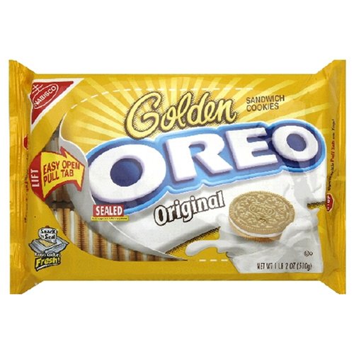 Oreo Golden Sandwich Cookies, 18-Ounce Packages (Pack of 12)