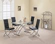 Silver and Black Dining Set with Glass Top By Coaster Furniture