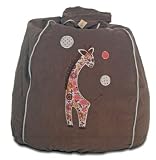 Cocoon Couture Gorgeous Giraffe Beanbag Cover in Sand with White Floral Giraffe