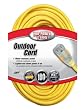 Coleman Cable 02589 12/3 Vinyl Outdoor Extension Cord with Lighted End, 100-Foot