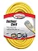 Coleman Cable 02589 12/3 Vinyl Outdoor Extension Cord with Lighted End, 100-Foot