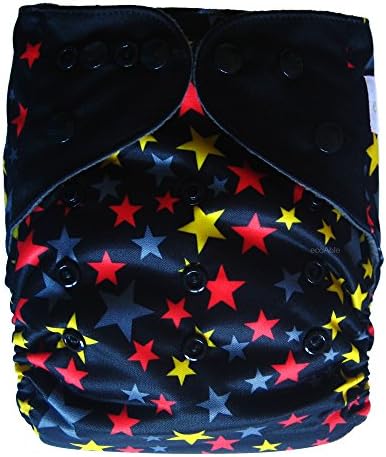 Ecoable All-in-two Cloth Diaper /Snap-in Charcoal Bamboo Insert, Stars