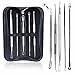 Hotrose® 5 Professional Surgical Extractor Blackhead & Blemish Remover Kit with a Leather Bag