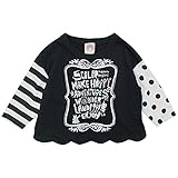 【H28年春物】 SCOLAR(スカラ) ミニ裏毛袖ドットPt&ボーダーPtトレーナー 130cm/クロ NO.CH-16SP-SC07