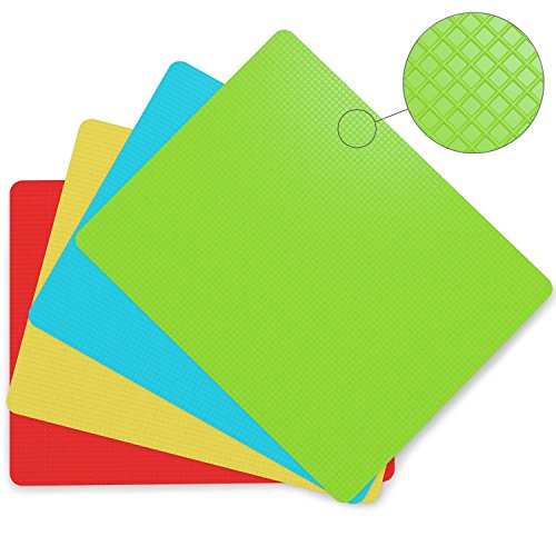 Extra Thick Flexible Plastic Chopping Cutting Board Set Mats With