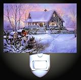 Christmas Winter Cottage Decorative Night Light