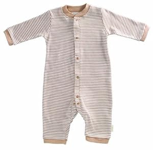 Tadpoles Organic Double Knit Cotton Footless Snap Front Romper, Cocoa, 6-9 Months