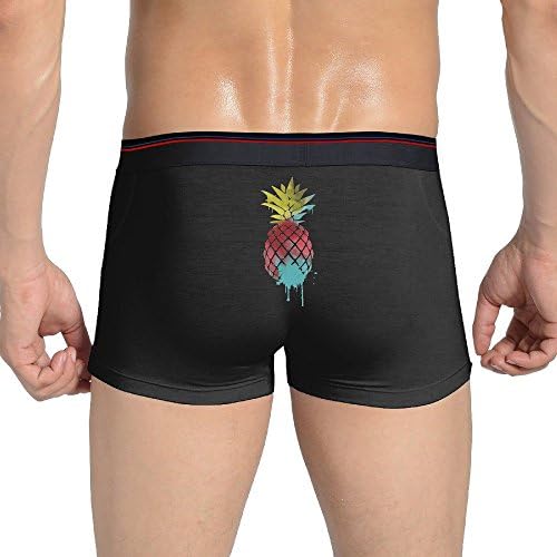 Pineapple Pattern Colorful Dripping Mens Dries Quickly Boxer Briefs Underpants 95% Cotton 5% Elastane U-style Pouch Stretchable
